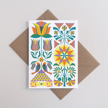 Printer Johnson, Vicki Johnson | Fraktur Floral, Greeting Card