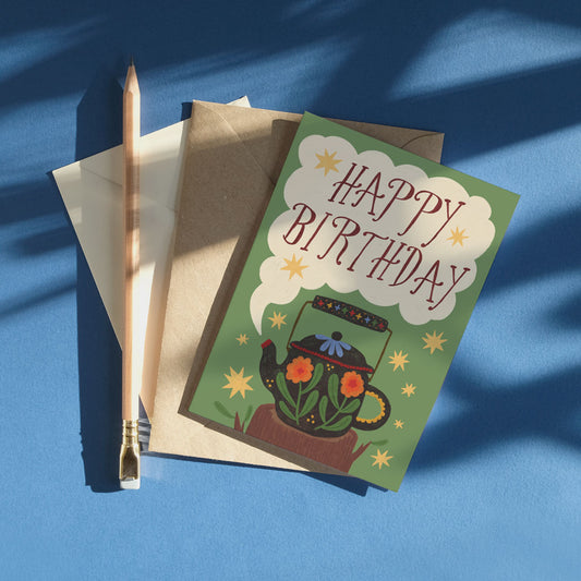 Printer Johnson, Hagstone | Birthday Teapot, Greeting Card