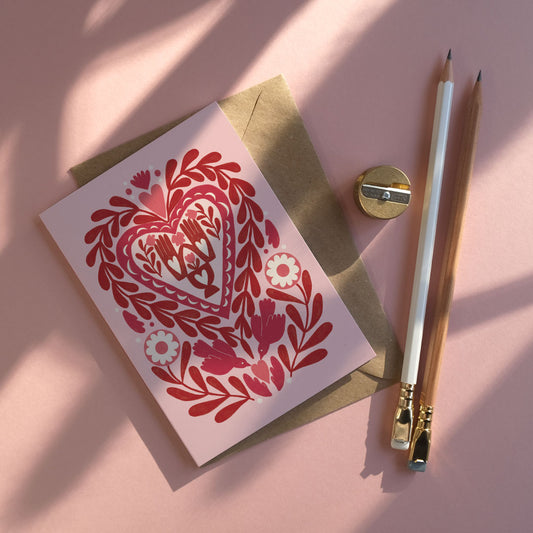 Printer Johnson, Hagstone | Paper Cut Heart, Greeting Card