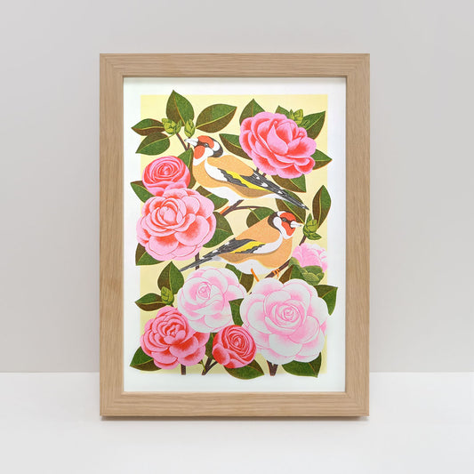 Printer Johnson, Vicki Johnson | Goldfinch & Camellia, Risograph Print, A4