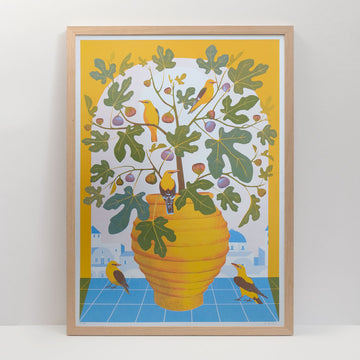 Printer Johnson, Vicki Johnson | Santorini, Screen Print, 50x70cm